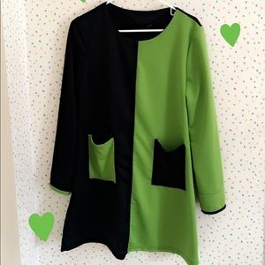 BLACK AND GREEN DRESS